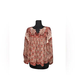 Rachel Zoe Floral Boho Long Sleeve Blouse Medium